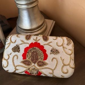 Indian embroidery clutch